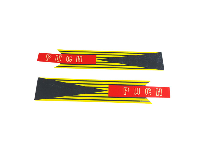 Tank transfer sticker set Puch VS red / yellow / chrome