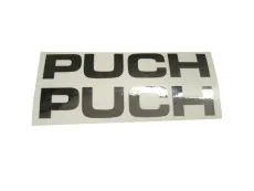 Stickerset Puch text tank / universeel chroom