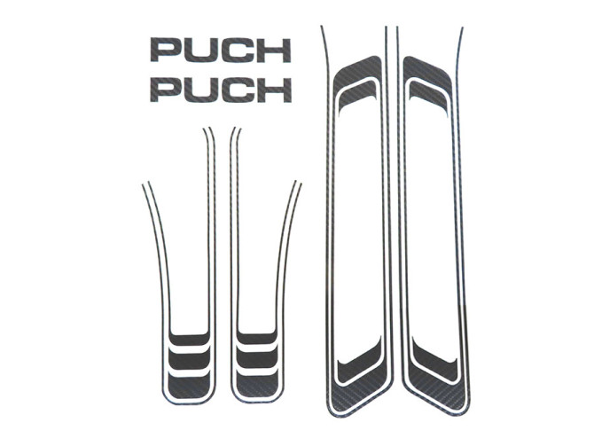 Stickerset Puch Maxi lines anthracite carbon wrap transfers product