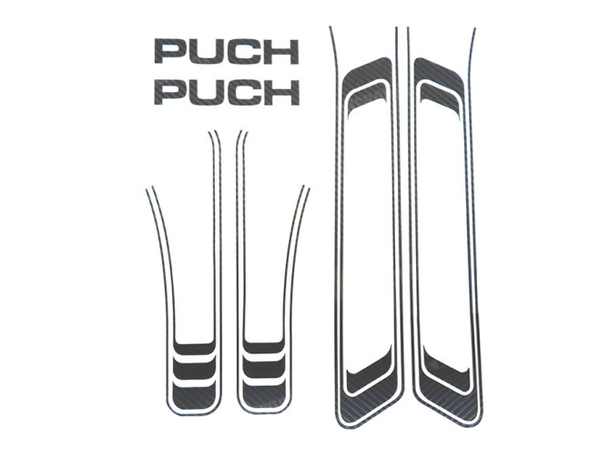 Stickerset Puch Maxi lines anthracite carbon wrap transfers main