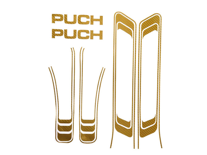 Stickerset Puch Maxi lines gold carbon wrap transfers product