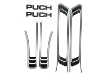 Stickerset Puch Maxi lines black carbon wrap transfers