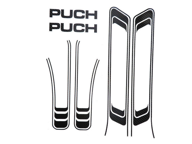 Stickerset Puch Maxi lines black carbon wrap transfers product