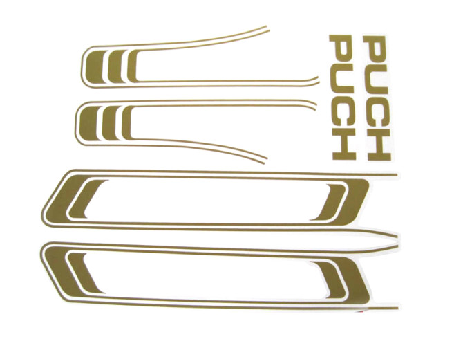 Stickerset Puch Maxi lijnen goud gedrukt product