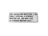 Gasoline mix sticker English black