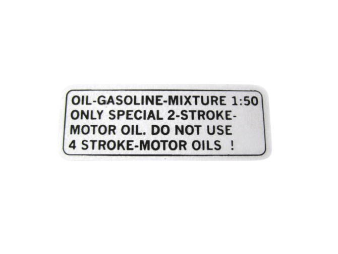 Gasoline mix sticker English black product