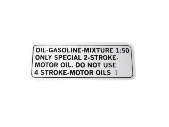 Benzine mix sticker Engels zwart product