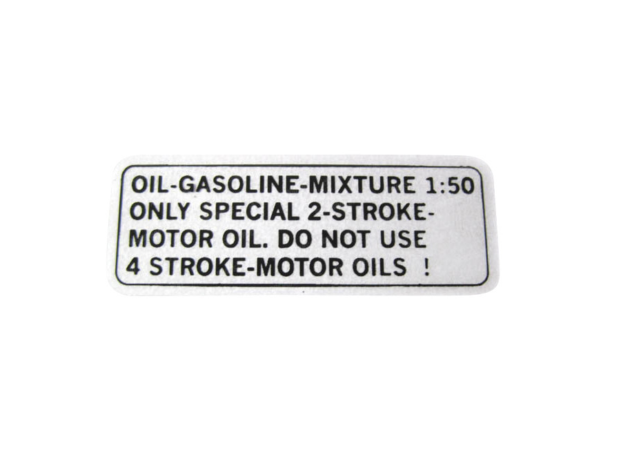 Gasoline mix sticker English black main