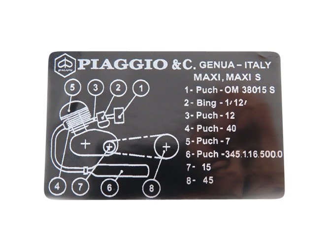 Typeplaatje Puch Piaggio Maxi S sticker  product