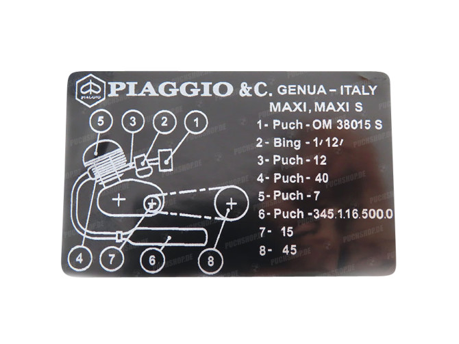 Typetag sticker Puch-Piaggio Maxi S main