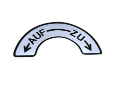 Sticker fuel tap universal Auf - Zu