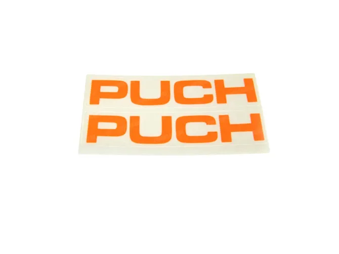 Stickerset Puch text tank / universeel fluor oranje thumb