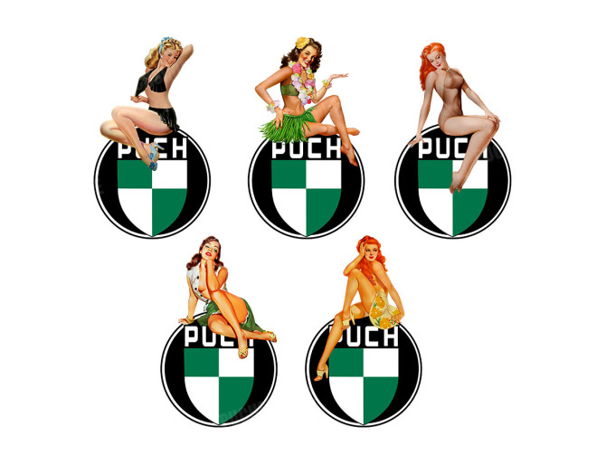 Puch pin-up stickerset 5-delig (nieuw) main