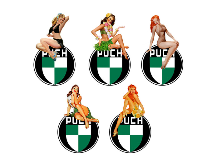 Puch pin-up stickerset 5-pieces (new)