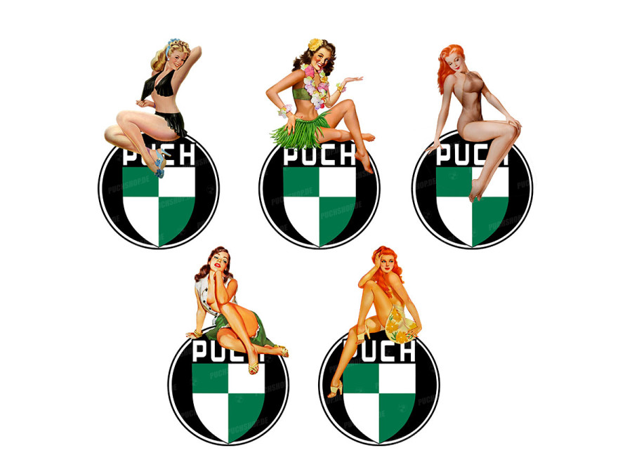Puch pin-up stickerset 5-pieces (new) main