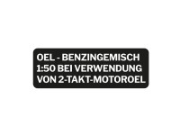 Gasoline mix sticker German black with transparent text