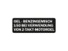 Gasoline mix sticker German black with transparent text thumb extra