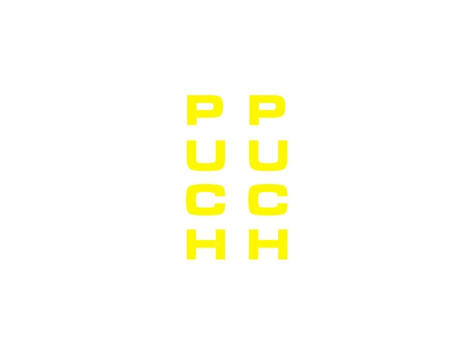 Sticker Puch front fork universal yellow main