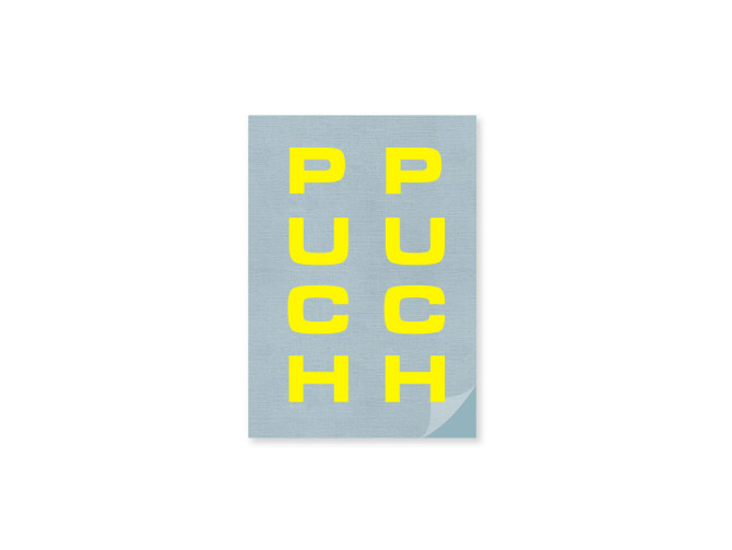 Sticker Puch voorvork / universeel geel product