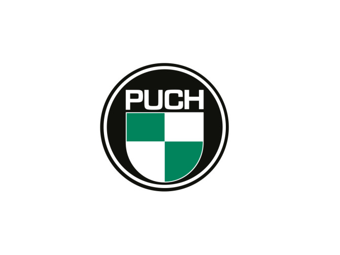 Transfer sticker Puch logo rond 65mm trekstarter / universeel product