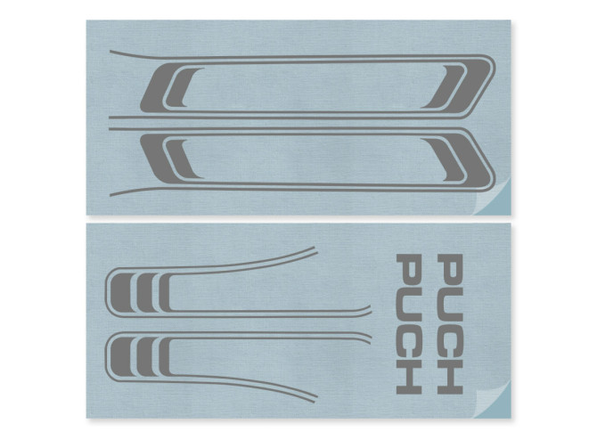 Stickerset Puch Maxi lijnen zilver metallic PVC transfers  product