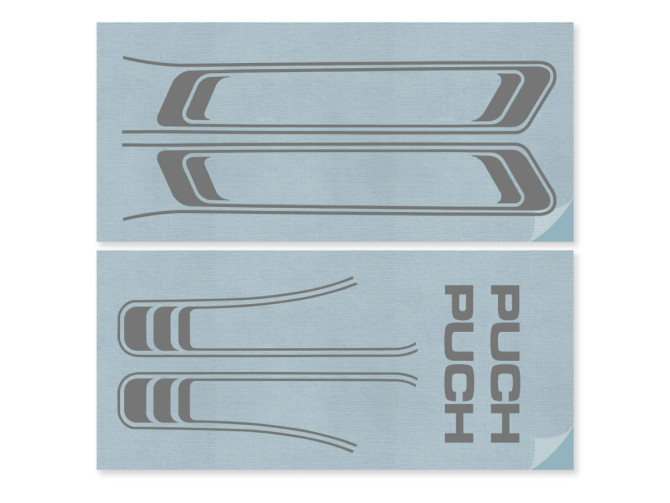 Stickerset Puch Maxi lijnen PVC transfers zilver metallic  product