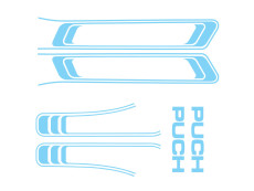 Stickerset Puch Maxi lines PVC transfers Baby Blue