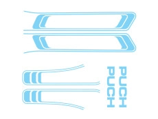 Stickerset Puch Maxi lijnen PVC transfers Baby Blauw