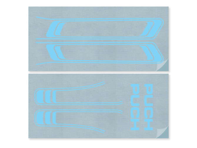 Stickerset Puch Maxi lijnen PVC transfers Baby Blauw product