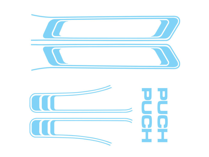 Stickerset Puch Maxi lines baby blue PVC transfers 