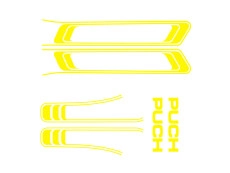 Stickerset Puch Maxi lijnen PVC transfers Geel