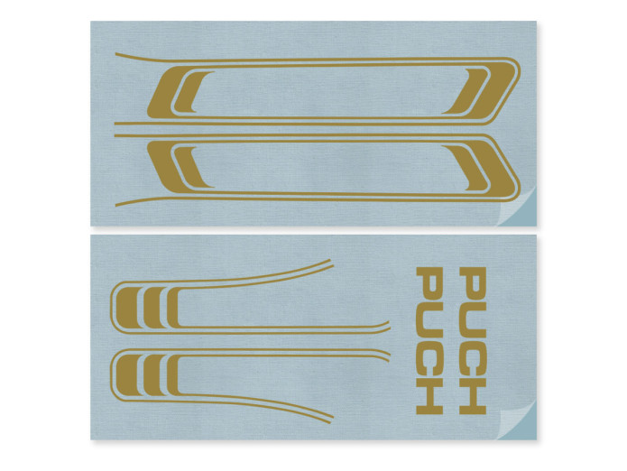 Stickerset Puch Maxi lijnen goud PVC transfers 