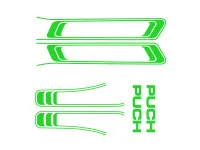 Stickerset Puch Maxi lines PVC transfers Kawasaki-green 