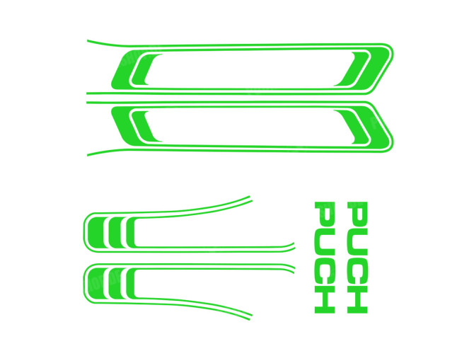 Stickerset Puch Maxi lines PVC transfers Kawasaki-green  main