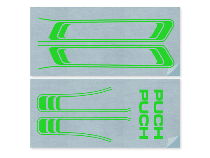 Stickerset Puch Maxi lines Kawasaki green PVC transfers 