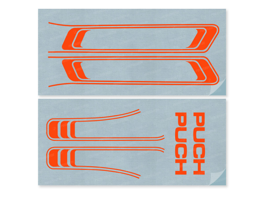 Stickerset Puch Maxi lijnen PVC transfers KTM oranje  product