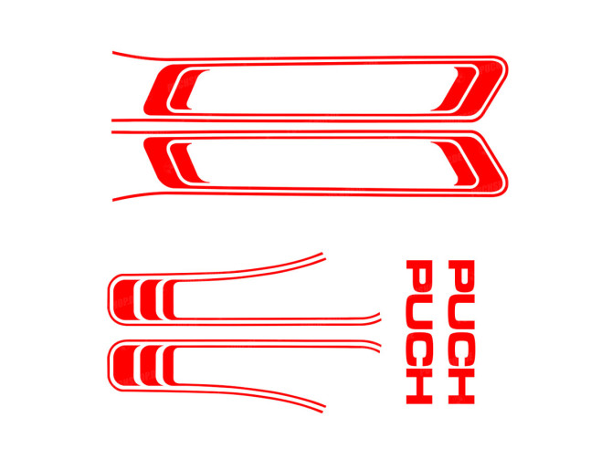 Stickerset Puch Maxi lines PVC transfers red  1