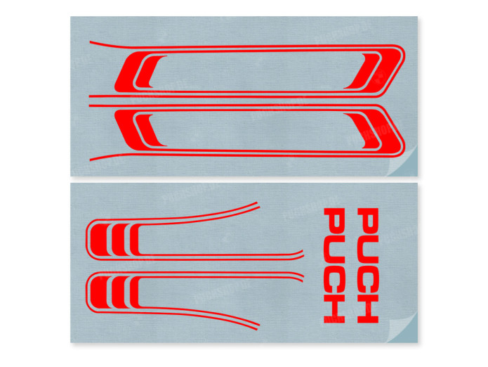 Stickerset Puch Maxi lines red PVC transfers 