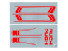 Stickerset Puch Maxi lijnen rood PVC transfers 