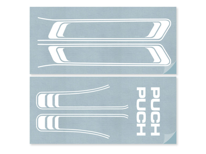 Stickerset Puch Maxi lijnen wit PVC transfers  product