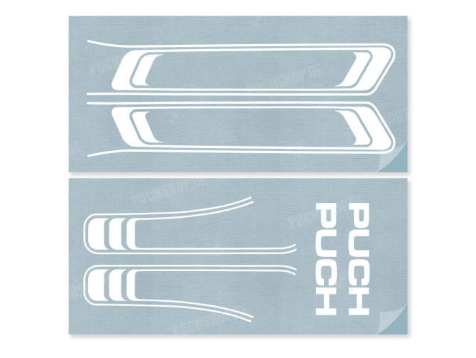 Stickerset Puch Maxi lines PVC transfers white  main