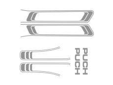 Stickerset Puch Maxi lines silver metallic PVC transfers 