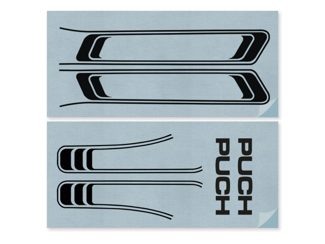 Stickerset Puch Maxi lijnen zwart PVC transfers  product