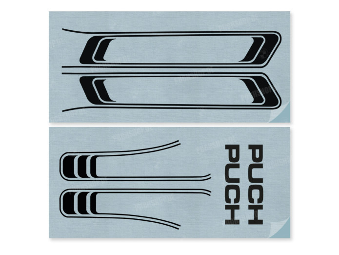Aufklebersatz Puch Maxi Schwarz PVC Transfers 