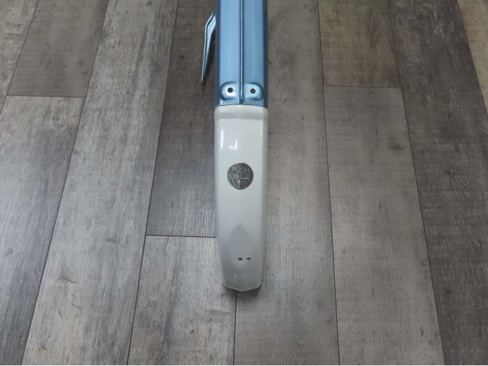 Aufkleber Puch logo rund 38mm RealMetal Silberfarbe