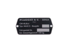 Typenschild Puch Maxi S Piaggio 