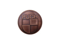 Aufkleber Puch logo rund 38mm RealMetal Kupferfarben