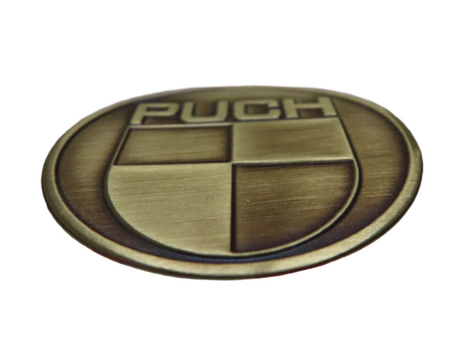 Aufkleber Puch logo rund 38mm RealMetal Goldfarben product