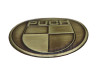 Sticker Puch logo rond 38mm RealMetal goud kleur thumb extra