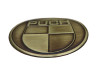 Sticker Puch logo rond 38mm RealMetal goud kleur Sticker Puch logo rond 38mm RealMetal goud kleur
